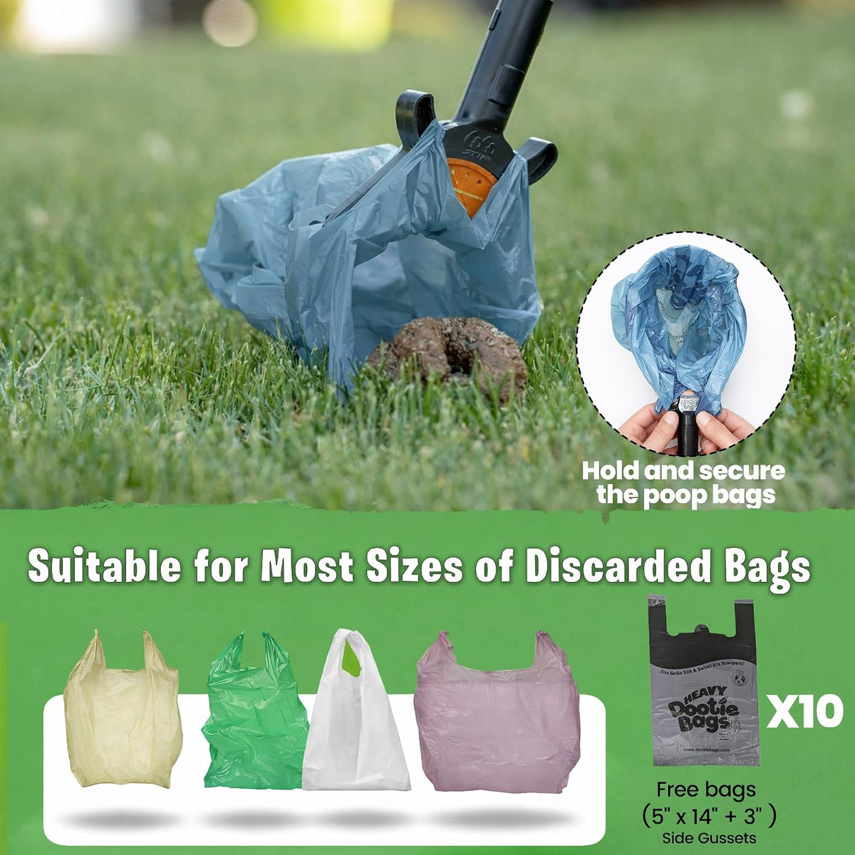 Authentic USA imported long reach pet waste management system for lawns