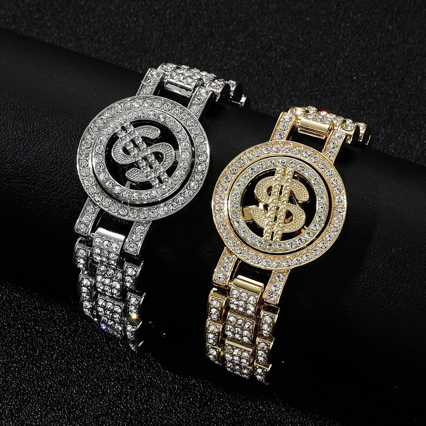 Gold plated hip hop dog necklace displaying the secure buckle closure mechanism.
