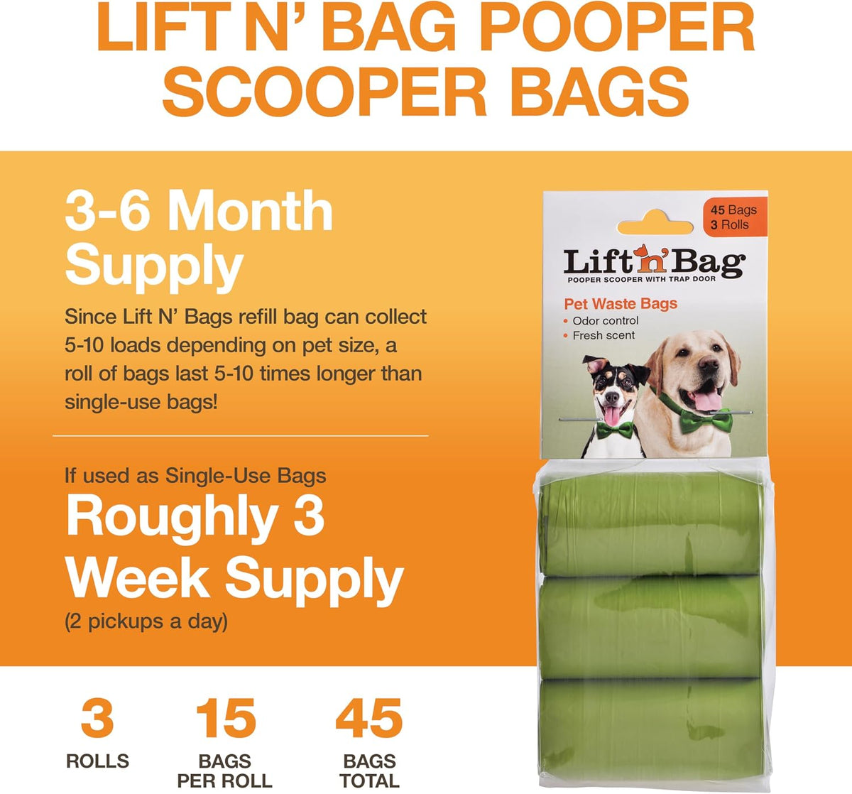 Lavender scented green dog waste bags thickness illustration