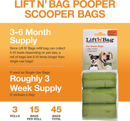 Lavender scented green dog waste bags thickness illustration