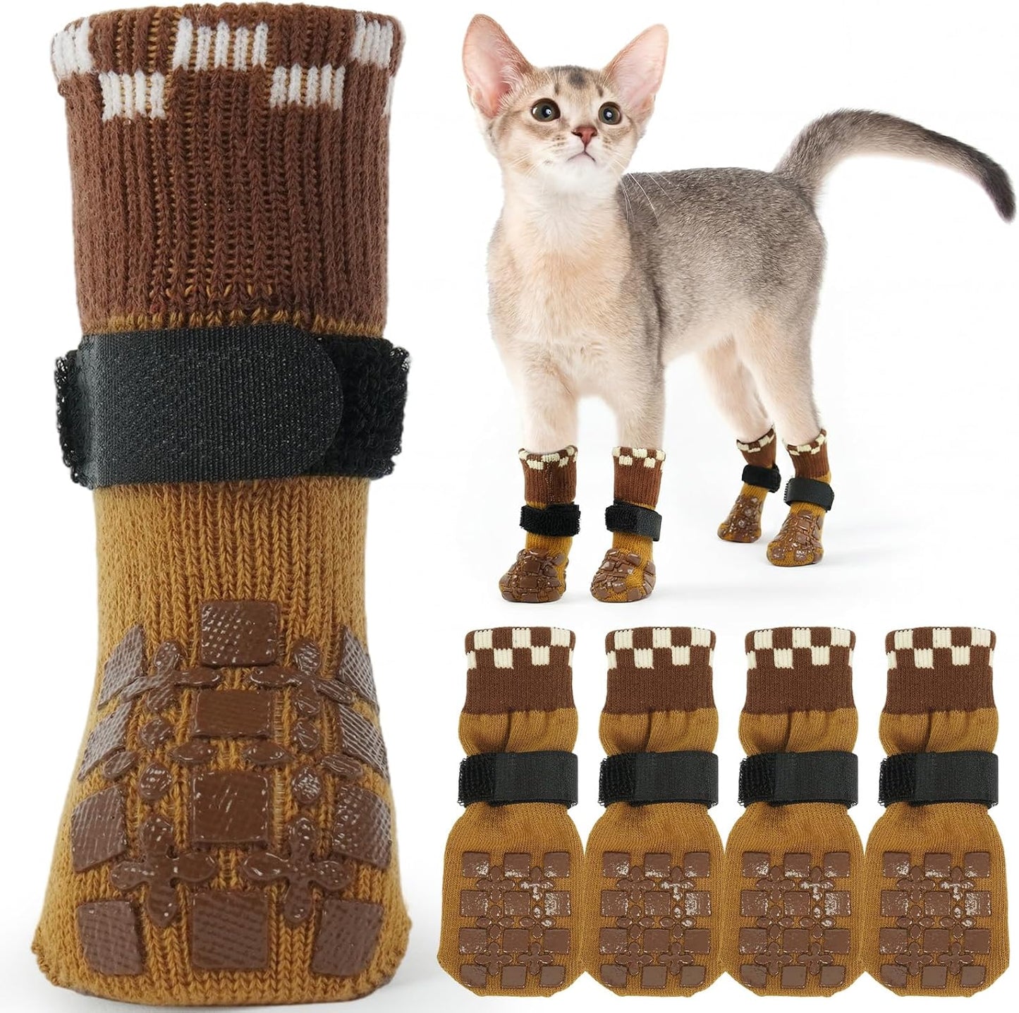 ROZKITCH 2 Pairs Cat Sock for Injured Paws, Breathable Socks for Cats Stop Scratching Pet Paw Protectors for Injured Paws Protective Anti-Slip Grip Socks Foot Protector Kitten Blue 2XS - Image 14