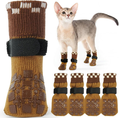 ROZKITCH 2 Pairs Cat Sock for Injured Paws, Breathable Socks for Cats Stop Scratching Pet Paw Protectors for Injured Paws Protective Anti-Slip Grip Socks Foot Protector Kitten Blue 2XS - Image 14