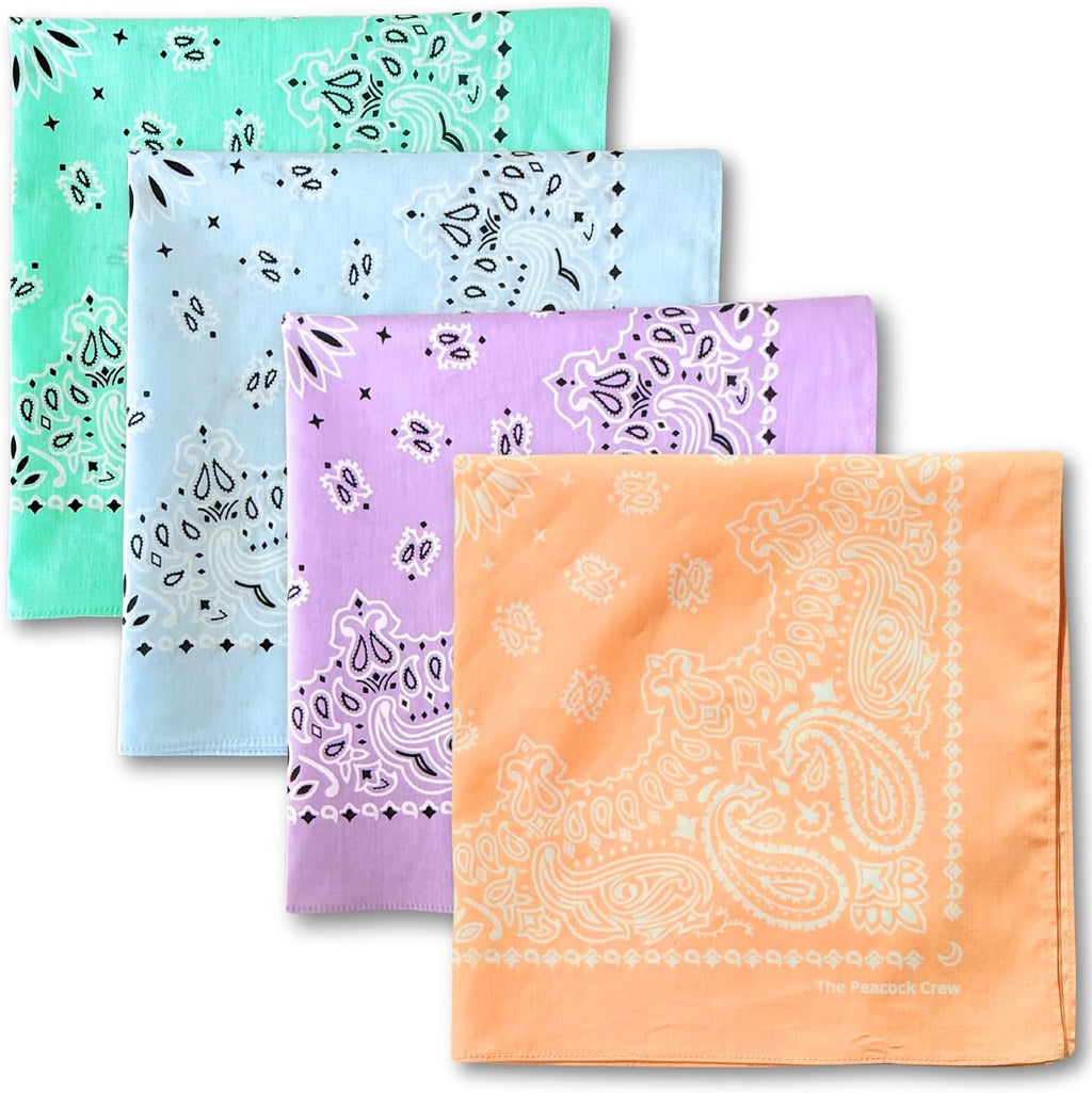 The Peacock Crew Premium Soft Cotton Bandanas Pack for Men and Women Paisley 22 x 22 inches - Image 9