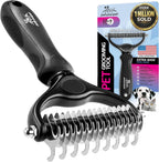 Pat Your Pet Deshedding Brush - Double-Sided Undercoat Rake for Dogs & Cats - Shedding Comb and Dematting Tool for Grooming, Extra Wide (Pink) - Image 14
