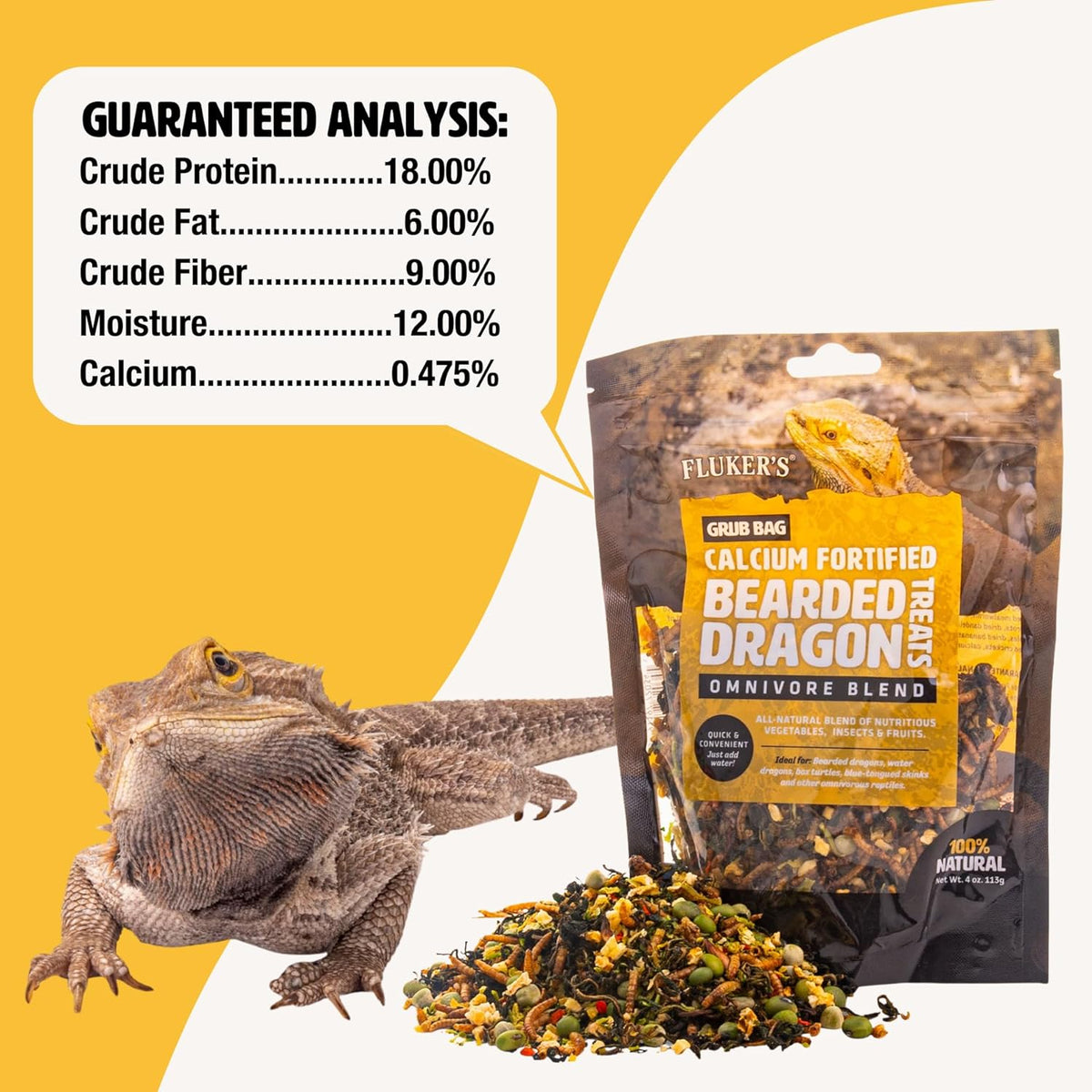 Flukers reptile treat blend ingredient list and nutrition facts