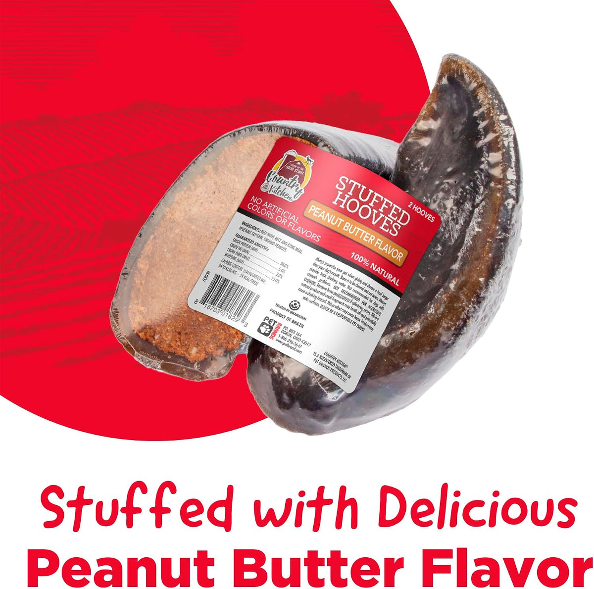 Two count pack of Country Kitchen natural beef hoof dog chews