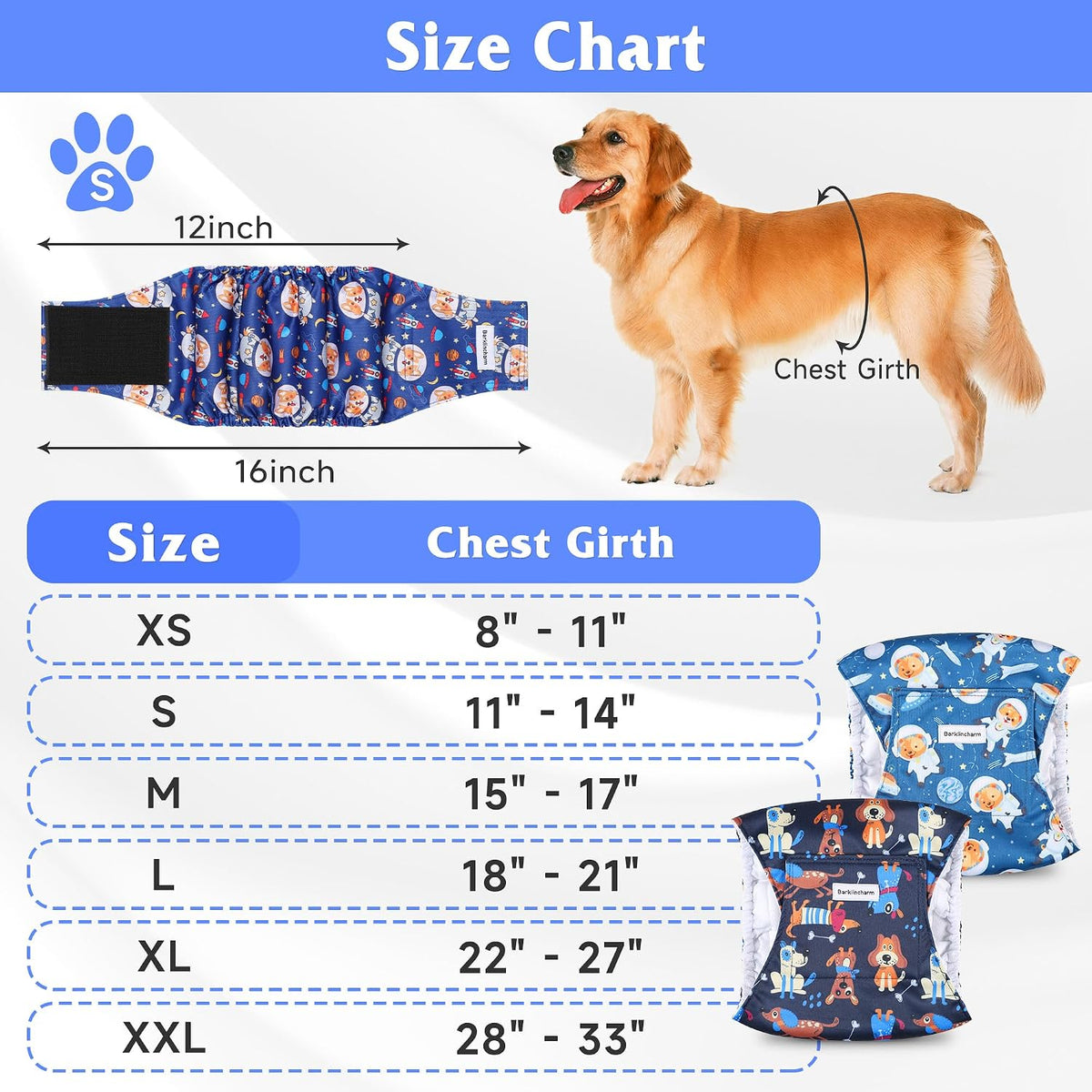 Adjustable hook and loop fasteners on small size doggie diaper