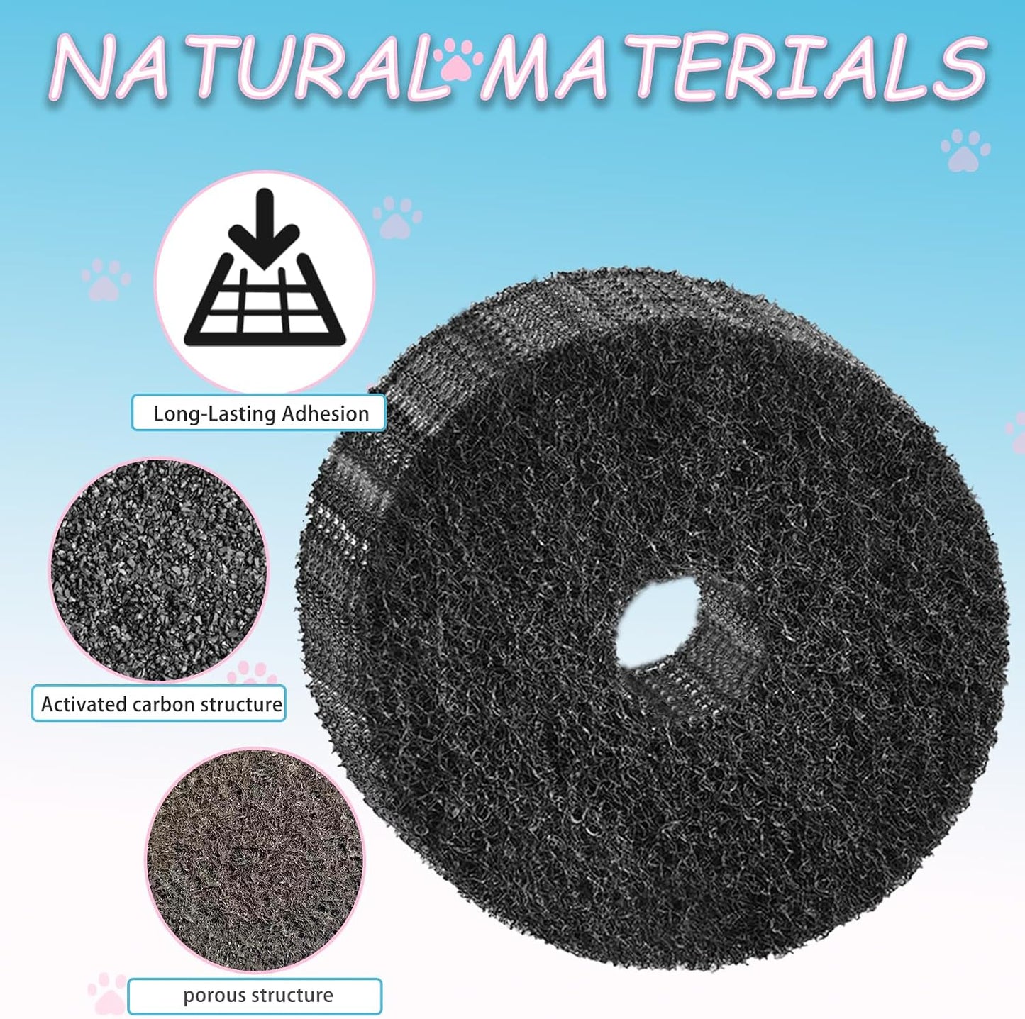 Losuin thickened replacement filters for hidden cat litter box side view thickness