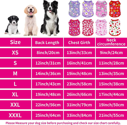 Assorted red and pink sleeveless dog shirts for medium dogs