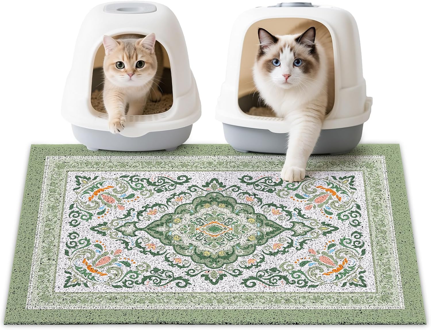 Unicorn Catcher Cat Litter Mat 24" x 15" Non-Slip Litter Box Mat Washable Litter Catcher Mat for Litter Box Indoor Food Mat Supplies Essentials, DarkSeaGreen - Image 9