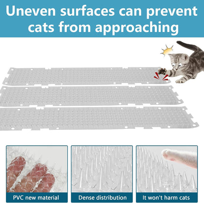 26 Pack Scat Mat for Cats - 3.3 x 16.7 Inch Cat Deterrent Mat to Keep Cats Out of Yard Permanently, Dog and Cat Spikes Mat with 0.5 Inch Sturdy Design Spike for Cat Pee Deterrent - Image 2