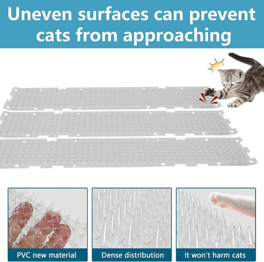 26 Pack Scat Mat for Cats - 3.3 x 16.7 Inch Cat Deterrent Mat to Keep Cats Out of Yard Permanently, Dog and Cat Spikes Mat with 0.5 Inch Sturdy Design Spike for Cat Pee Deterrent - Image 2