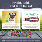 No slip adjustable martingale training collar by Lucky Love Dog in floral print.