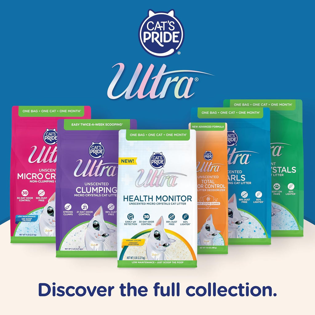 Ultra Fresh cat litter bag next to a clean litter box