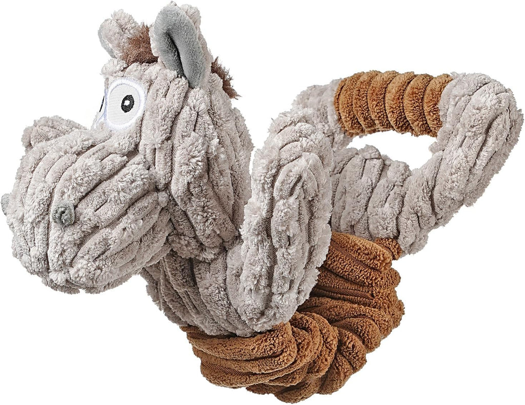 Interactive donkey stuffed animal for large breed dog exercise