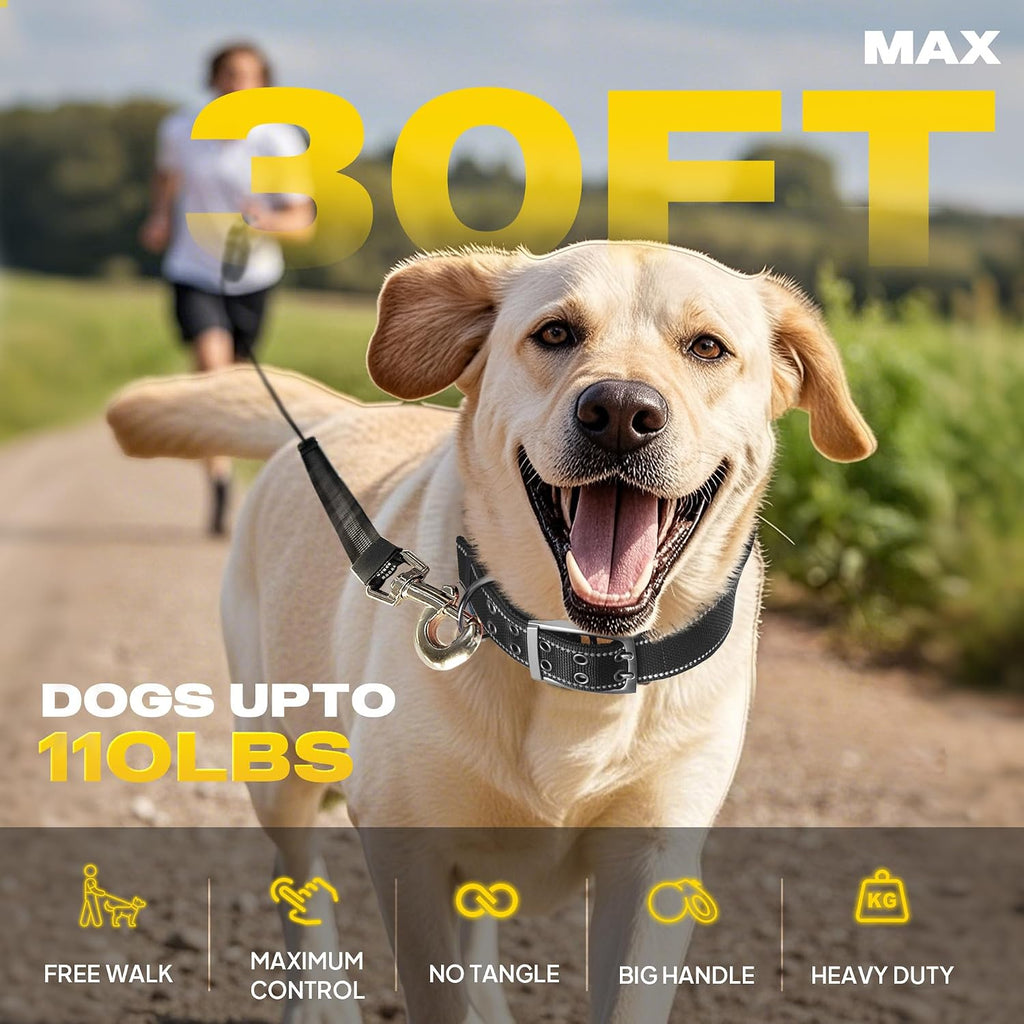 Side profile of Fida 30ft retractable dog leash