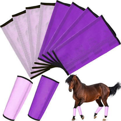 8 Pcs Horse Fly Boots UV-Protective Mesh Ventilated, Fly Boots for Protecting Horse Legs & Stomp-reducing from Insect Bites - Image 10