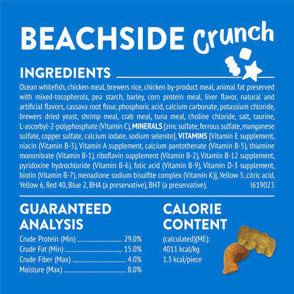 Friskies beachside crunch low calorie healthy cat treats pouch