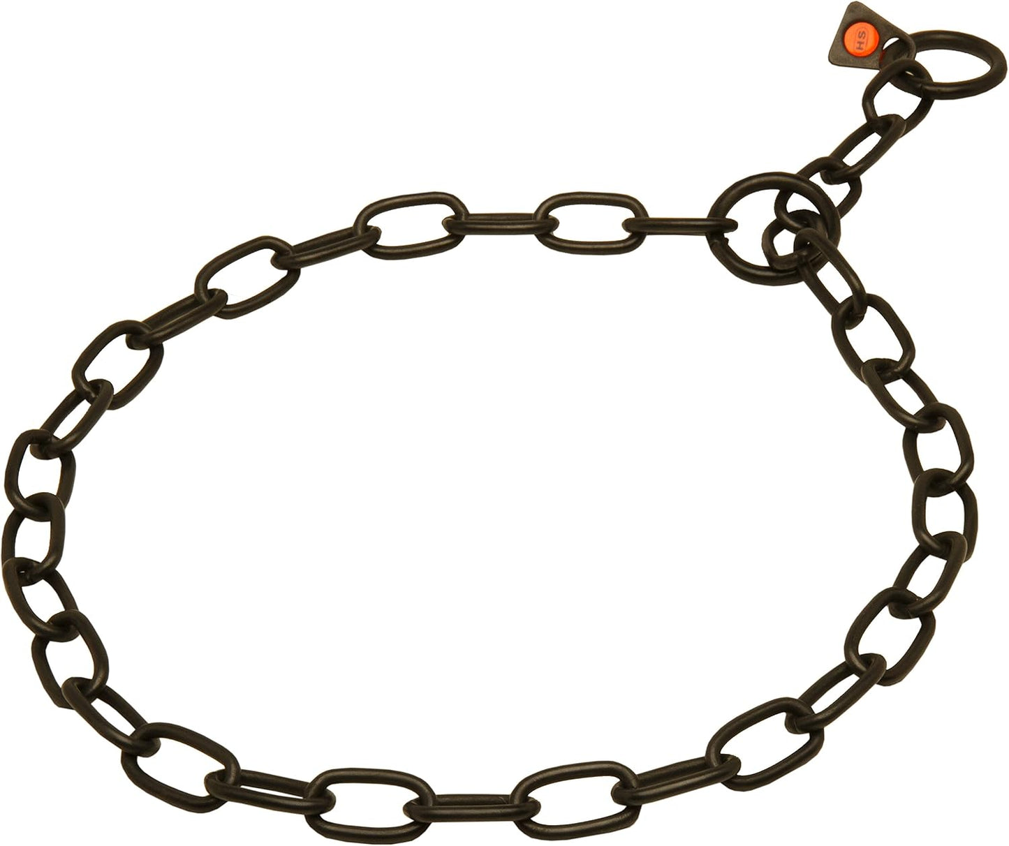 Sleek matte black finish of the professional behavior correction fur saver chain