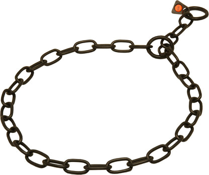 Sleek matte black finish of the professional behavior correction fur saver chain