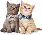 Boy Cat Collar Breakaway with Bell, Blue Plaid Cat Shirt Collar - Image 3