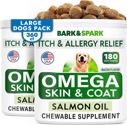 BARK&SPARK Dog Allergy Relief Soft Chews for Skin Health & Seasonal Allergies - Anti-Itch Supplement w/Omega-3, Quercetin & Bromelain Immune Treats for Dry Skin & Hot Spots - Chicken Liver - 360ct - Image 13