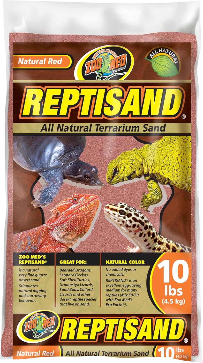 Zoo Med ReptiSand Natural Red 10 Pounds terrarium substrate front view