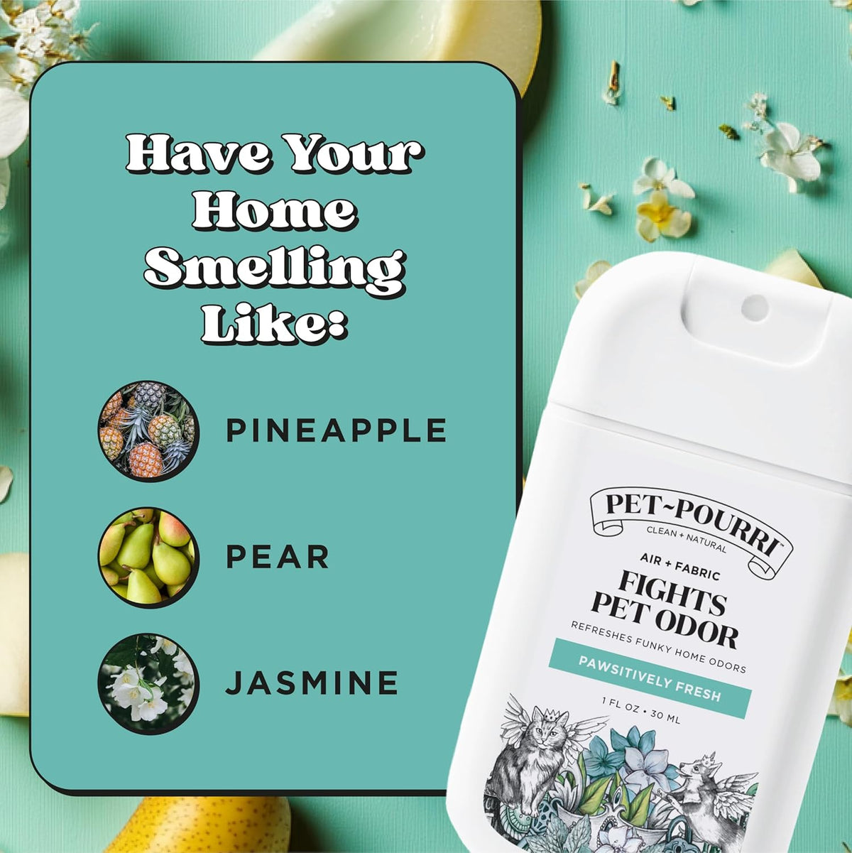 Poo-Pourri Pawsitively Fresh Pocket Deodorizer Spray - Dog & Cat Odor Remover - Plant Based Ingredients - Vet Recommended - Great for Air, Carpet, Fabric, Litter Box, Urine & Strong Pet Odors - Image 12