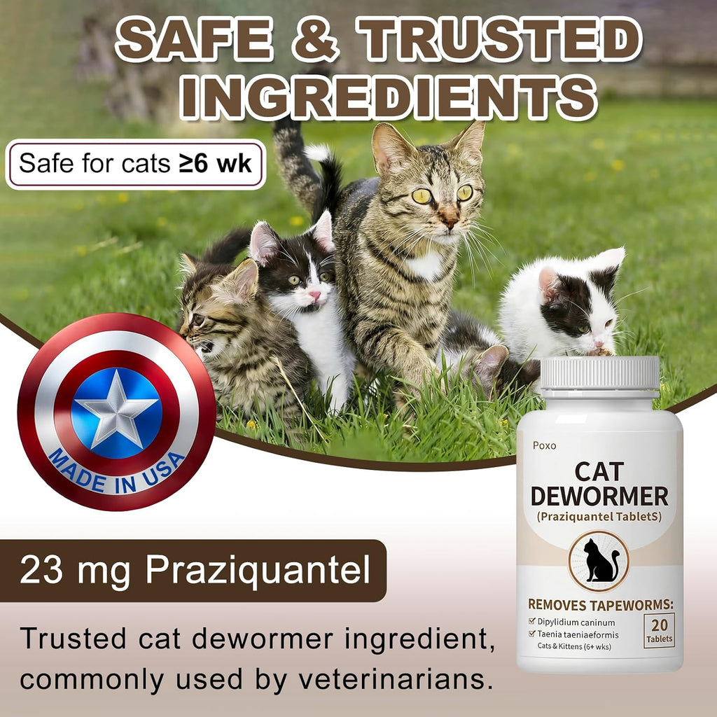 Authentic imported USA pet medication bottle for feline worm removal