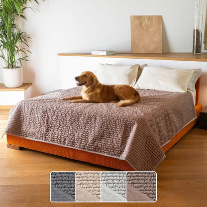 PAULATO BY GA.I.CO. waterproof blanket front view on a queen bed