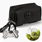 Dog Waste Bag Dispenser Pet Poop Bags Holder for Doggie Waste Bags Dispensers Soft Fabric Zipper Small Doggy Puppy Pouch for Leash Accessory Attachment with Carrier,Black - Image 9