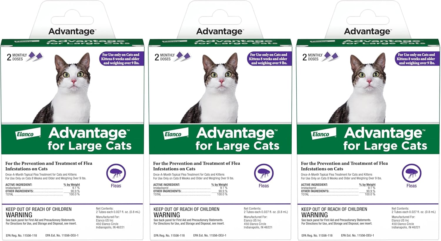 Advantage Topical Cat Flea Treatment and Prevention for Large Cats Over 9 lbs. | Apply Flea Drops Monthly | 2 Treatments - Image 11