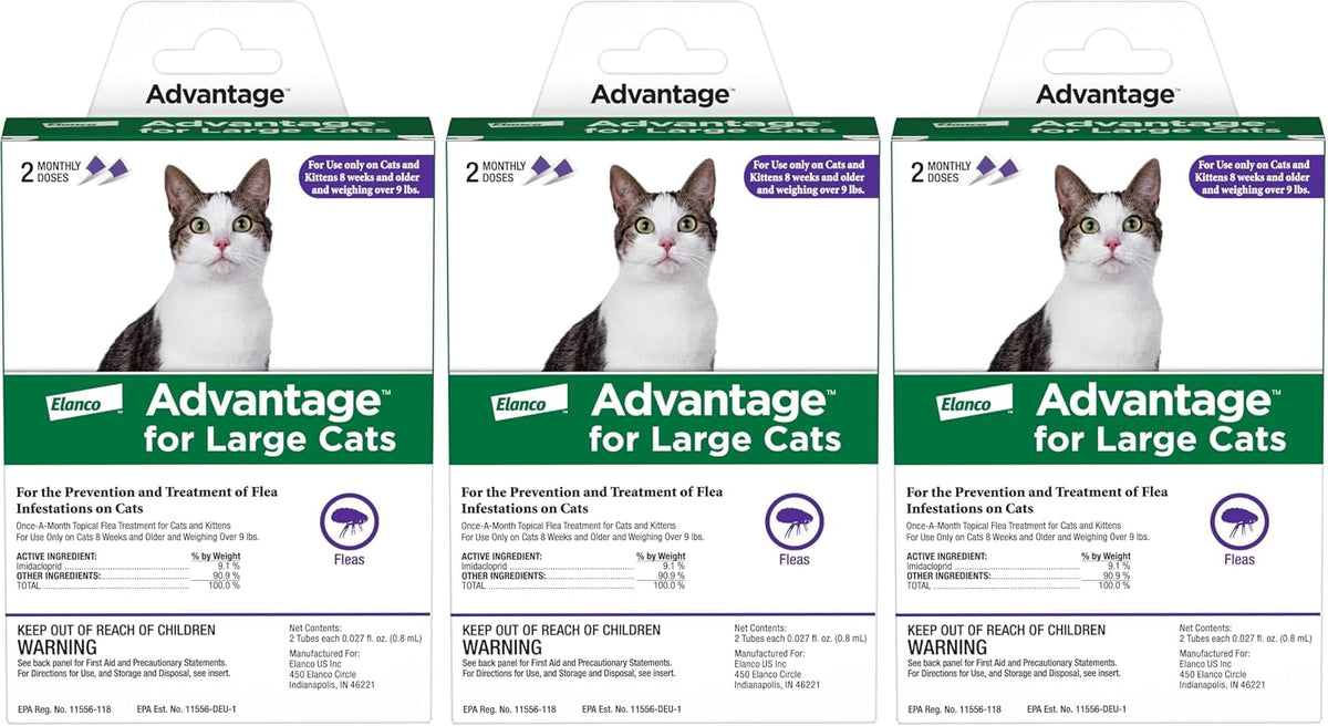 Advantage Topical Cat Flea Treatment and Prevention for Large Cats Over 9 lbs. | Apply Flea Drops Monthly | 2 Treatments - Image 11