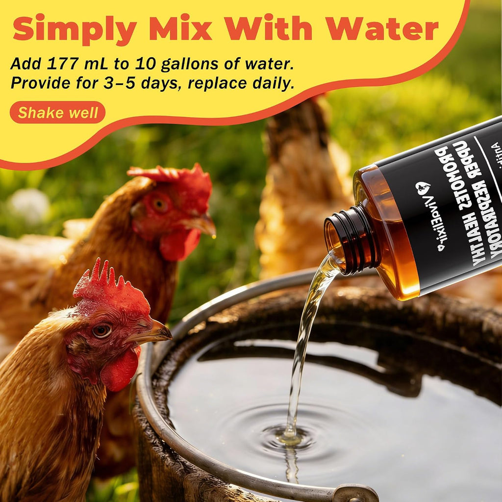 Back view showing usage instructions for poultry water additive