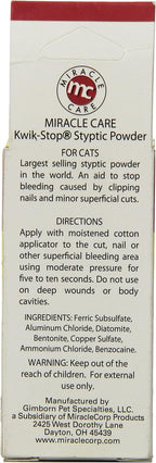 Gimborn Kwik Stop Styptic Powder 0.5 Ounce label close up