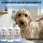 We Love Doodles reusable grooming solution mixer bottle with secure dispensing cap