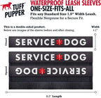 Heavy duty silicone dog leash wrap attached to a black fabric leash.