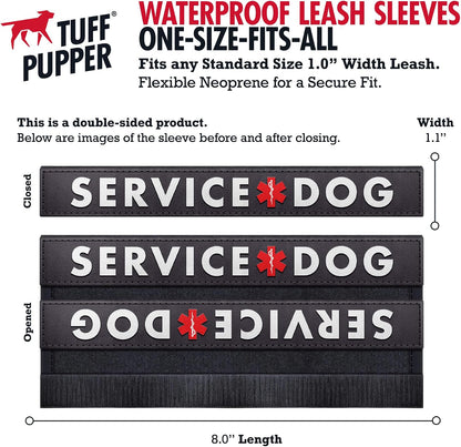 Heavy duty silicone dog leash wrap attached to a black fabric leash.