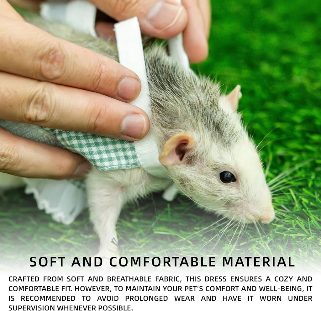 Charming green checkered dress for meerkats and chinchillas
