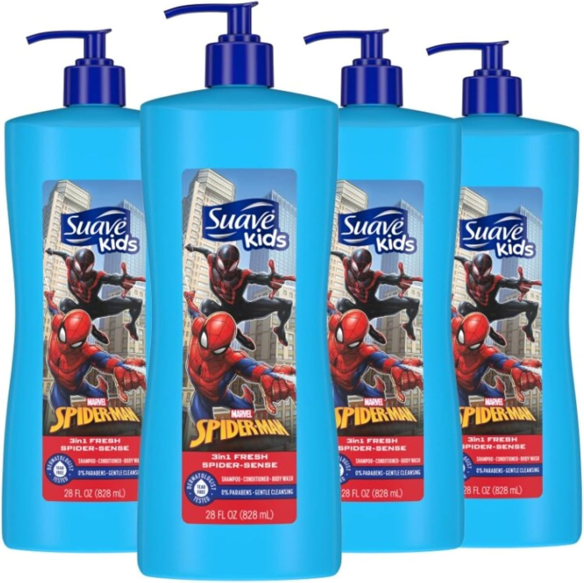 Suave Kids Marvel Spider-Man 3-in-1 Shampoo, Conditioner, and Body Wash front view