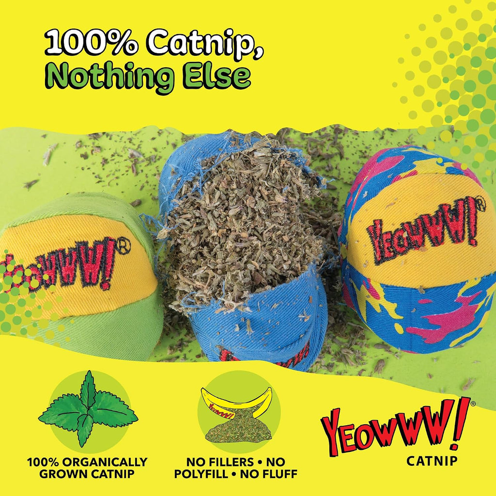 Close-up of the textured cotton twill material on Yeowww cat toys.