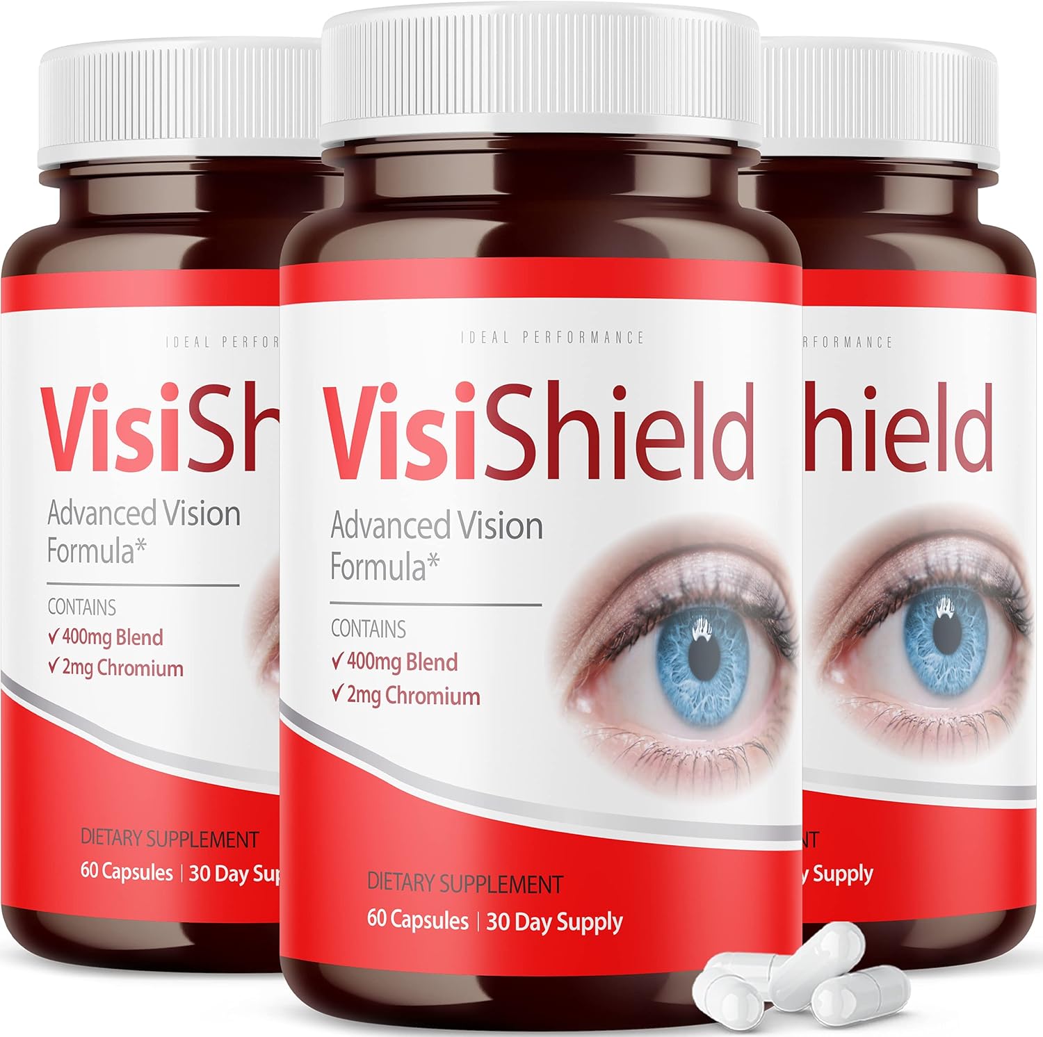Ideal Performance Visishield Advanced Vision Formula 3 Pack front view