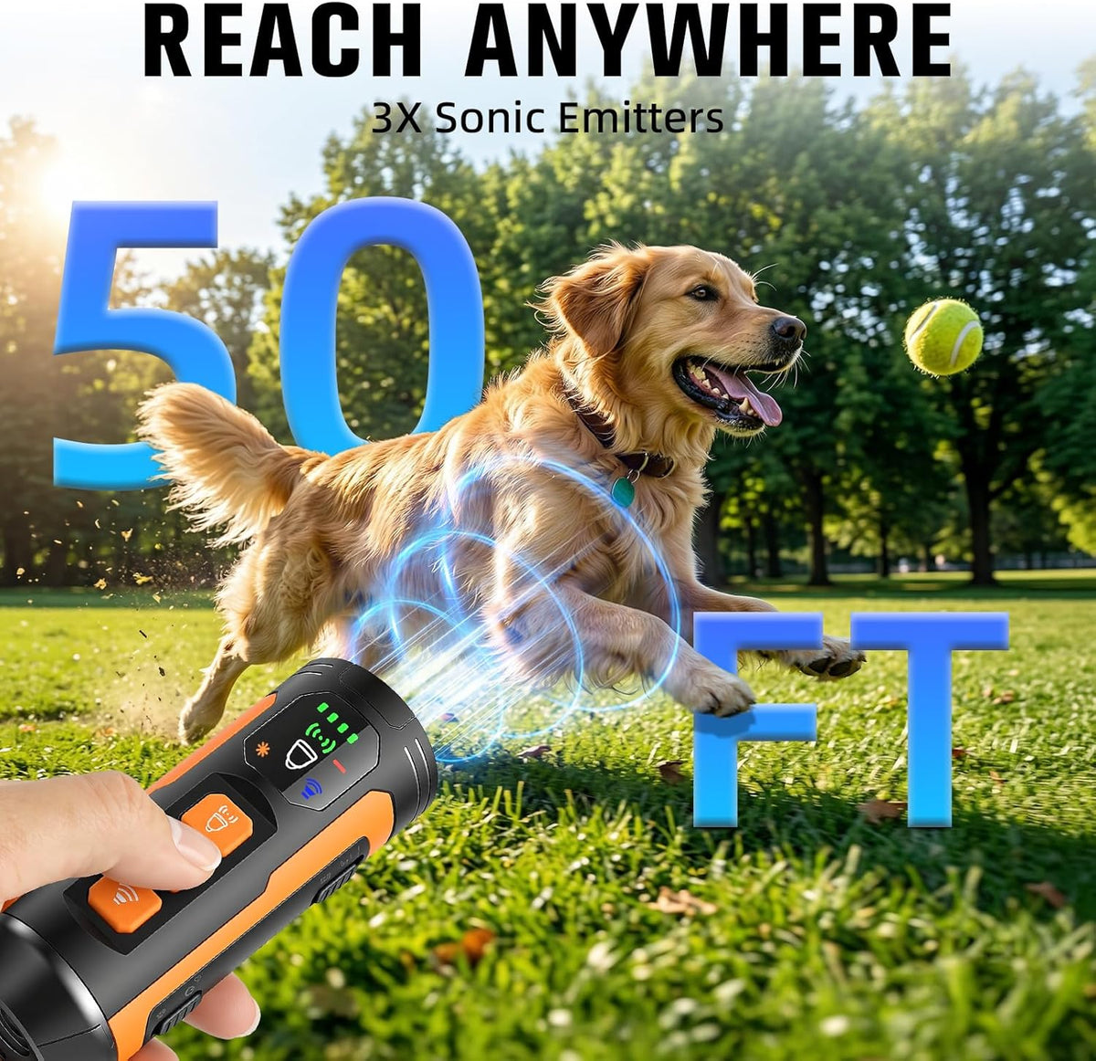 Haijunnm dog deterrent device showing Type-C charging port