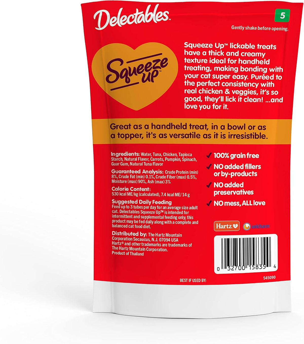 Single 0.5 Ounces individual cat treat tube layout