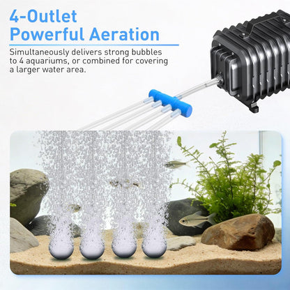 Devopet aeration pump setup for hydroponics and aquarium use