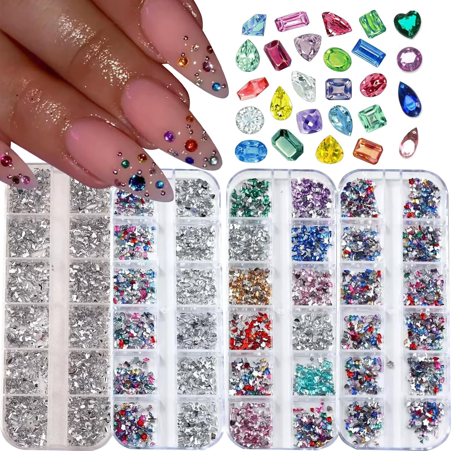 Onpress 48 grid nail art rhinestone kit front view
