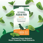 Vet's Best flea and tick drops safe for large dogs over 40 pounds packaging details.