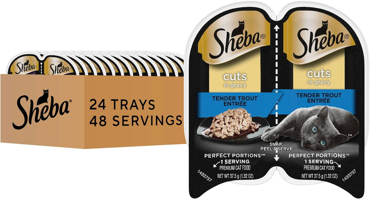 Sheba Perfect Portions Wet Cat Food Cuts in Gravy, Cat Food Wet Recipe, Roasted Chicken Entree, 2.6 oz. Twin-Pack Trays (24 Count, 48 Servings) - Image 11