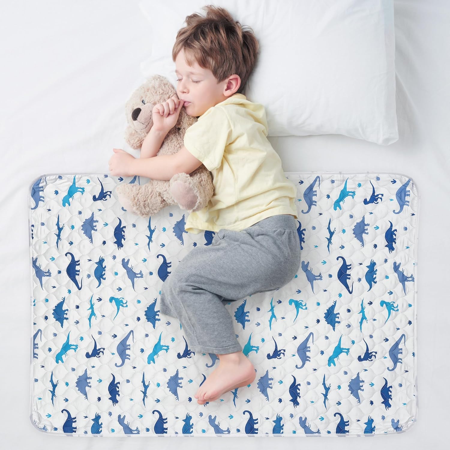 Wovenx organic incontinence pad for kids with dinosaur pattern