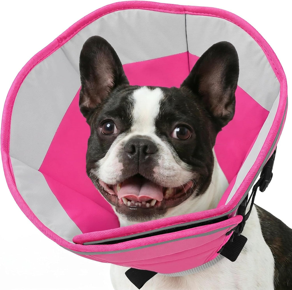 AOFITEE Cones for Dogs, Soft Dog Cone Collar to Stop Licking, Adjustable Dog Cones Alternative After Surgery for Large Dogs, Pet Cone for Wound Protection with Hook & Loop Closure(PinkGrey,Large) - Image 10
